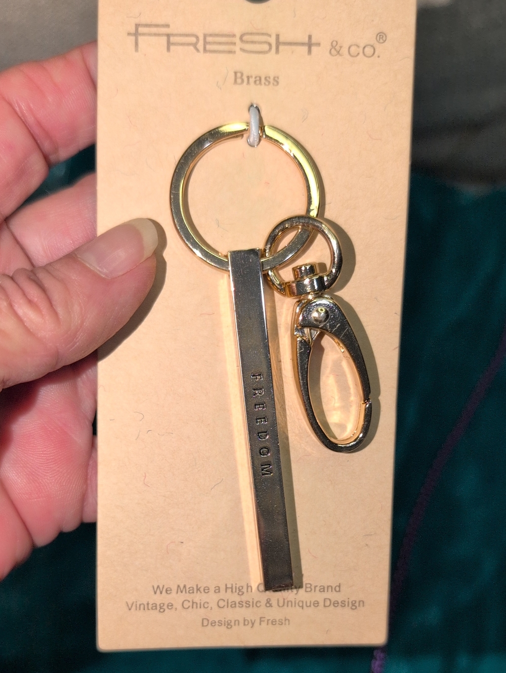 fresh Gold Freedom Bar Key & Clip Holder